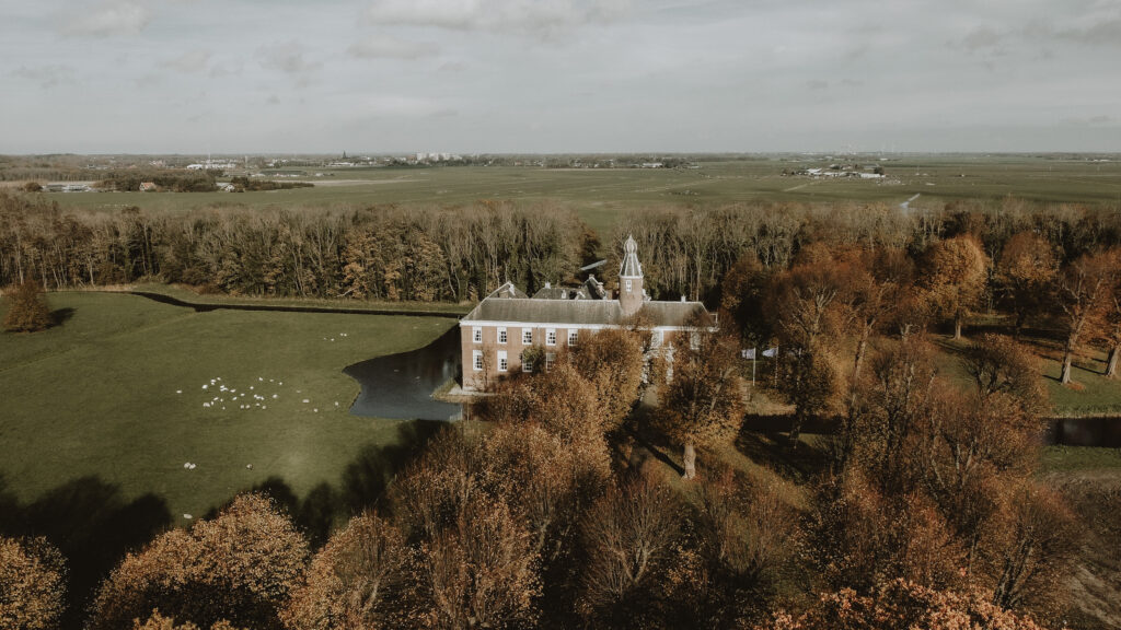 Chateau Marquette vanuit de lucht, gemaakt met de drône.